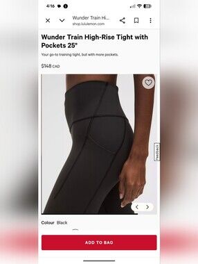 Lululemon Wunder Train With Pockets